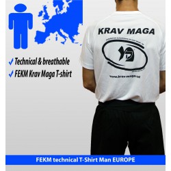 Tee-shirt technique Krav Maga - officiel FEKM - logo Noir  (homme)