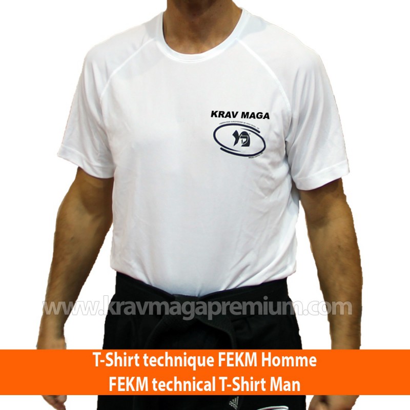 Tee-shirt technique Krav Maga - officiel FEKM - logo Noir  (homme)