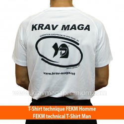 Technical Krav Maga Tee-shirt - official FEKM -Black logo (Man)