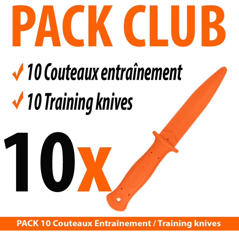 Pack Club 10x Couteau soft orange